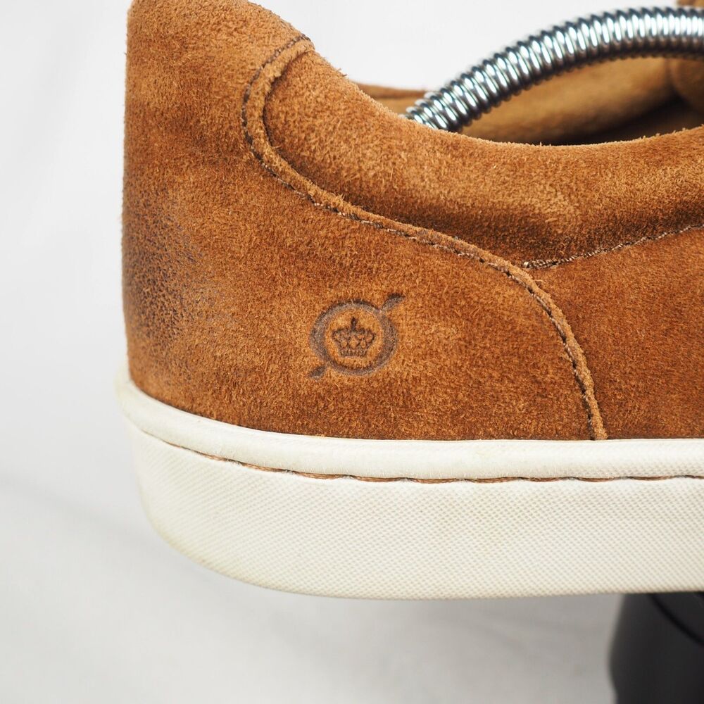 Born Jib Suede Low Top Lace-up Sneakers Mens 11M Brown Cushioned Arch Leather - Picture 2 of 11